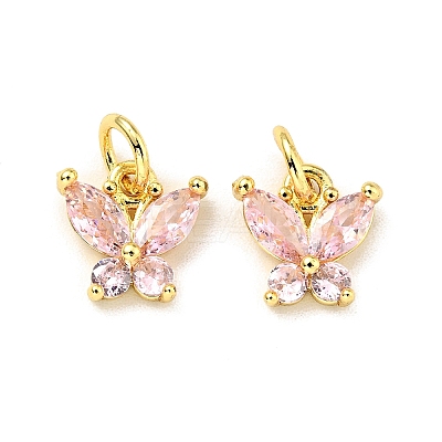 Rack Plating Brass Inlaid Cubic Zirconia Charms KK-G394-03G-06-1