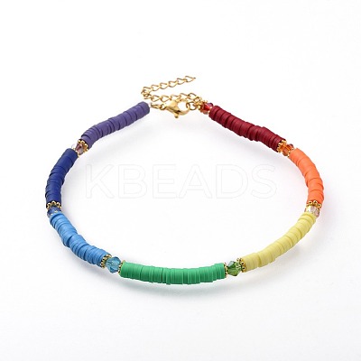 Handmade Polymer Clay Anklets AJEW-AN00273-1