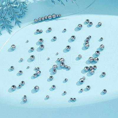1200Pcs 4 Styles 304 Stainless Steel Round Seamed Beads STAS-ME0002-52-1