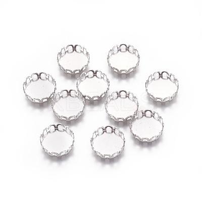 Tarnish Resistant 316 Surgical Stainless Steel Lace Edge Bezel Cups X-STAS-I118-07P-01-1