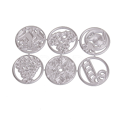 Flat Round Frame Carbon Steel Cutting Dies Stencils X-DIY-F036-36-1