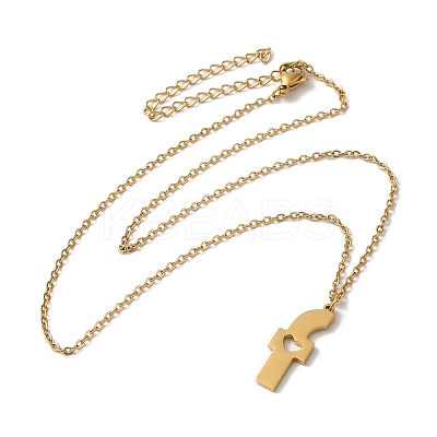 304 Stainless Steel Pendant Necklaces LS-NJEW-H036-02G-F-1