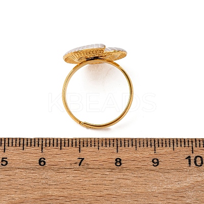 304 Stainless Steel Adjustable Finger Rings with Enamel for Women RJEW-A076-01G-1