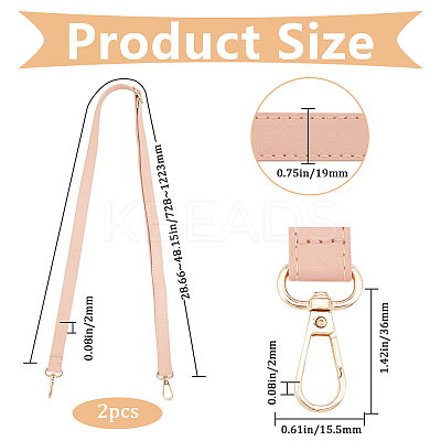 2Pcs PU Leather Adjustable Shoulder Bag Straps FIND-GF0007-03D-1