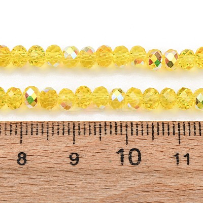 Electroplate Transparent Glass Beads Strands EGLA-A046-01A-19-1