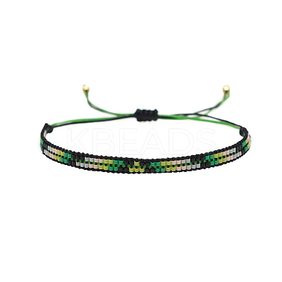 Bohemian Glass Seed Beads Braided Bead Bracelets TT0966-1