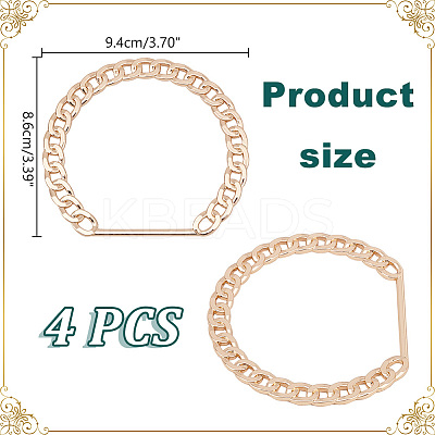 Curb Chain Style Zinc Alloy Bag Handles FIND-WH0159-37G-1