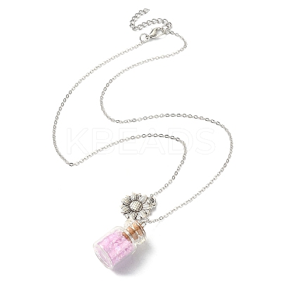 Sunflower Alloy Pendant Necklace NJEW-FZ00022-1