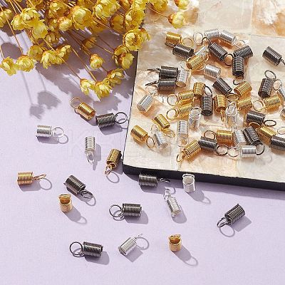 60Pcs 3 Colors Iron Cord End IFIN-YW0003-23-1