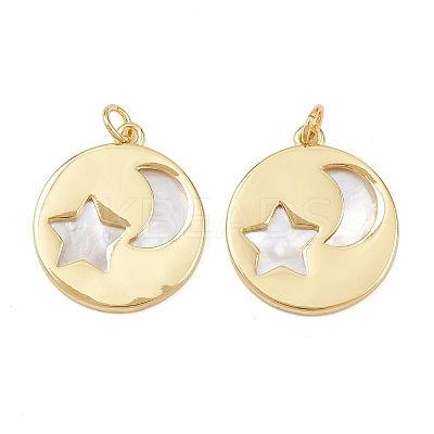 Natural Shell Pendants KK-L251-37G-1