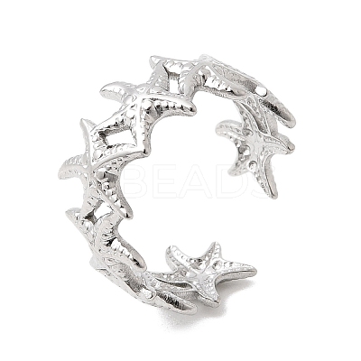 304 Stainless Steel Open Cuff Rings RJEW-K313-18P-1