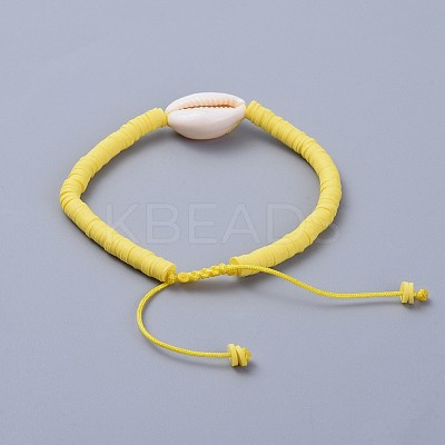 (Jewelry Parties Factory Sale)Handmade Polymer Clay Heishi Beads Braided Bracelets BJEW-JB04318-02-1