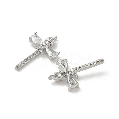 Brass Micro Pave Clear Cubic Zirconia Pendants KK-A280-05B-P-1