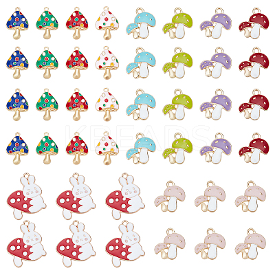 60Pcs 10 Style Alloy Enamel Pendants ENAM-CA0001-28-1