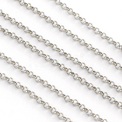 Tarnish Resistant 201 Stainless Steel Unwelded Rolo Chains CHS-R008-16-1