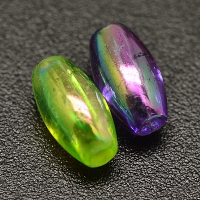 AB Color Plated Rice Electroplated Eco-Friendly Transparent Acrylic Beads PACR-I002-M-1