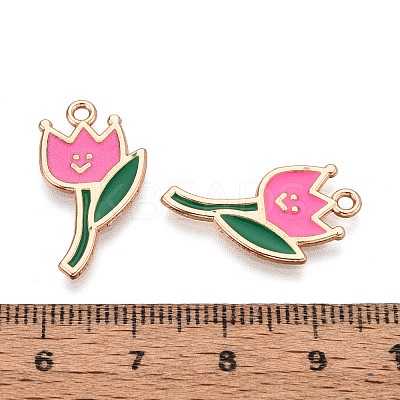Alloy and Enamel Pendants ENAM-T021-34B-G-1