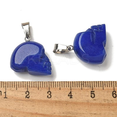 Dyed Natural White Jade Pendants G-Z067-02P-09-1