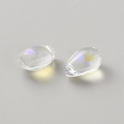 Teardrop Glass Charms GLAA-WH0032-29A-01-1