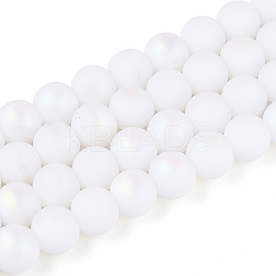 Frosted Opaque Glass Beads Strands LS-GLAA-T032-P8mm-MBB02-1