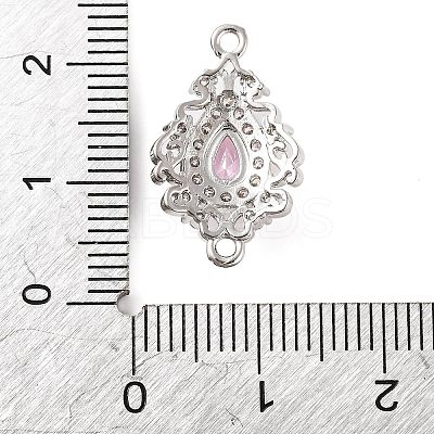 Brass Pave Cubic Zirconia Connector Charms KK-Z051-04P-01-1