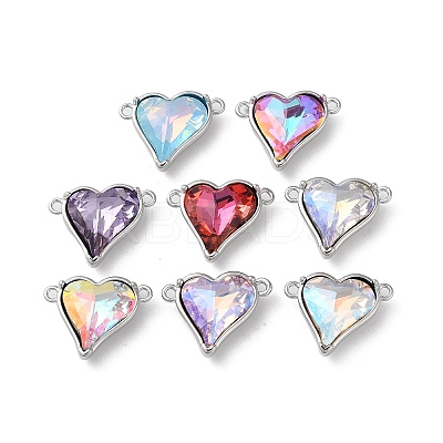 Brass Pave Glass Rhinestone Connector Charms KK-F862-48P-1