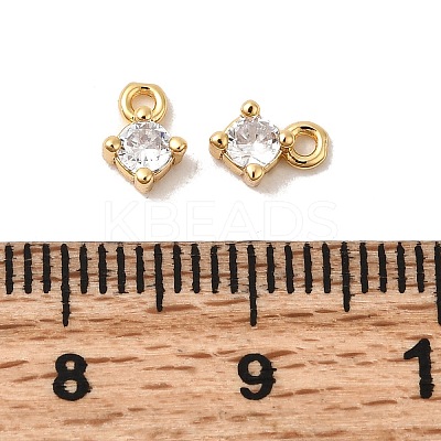 Brass Micro Pave Cubic Zirconia Pendants KK-P340-29G-1