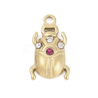 304 Stainless Steel Rhinestone Pendants STAS-L022-478G-1
