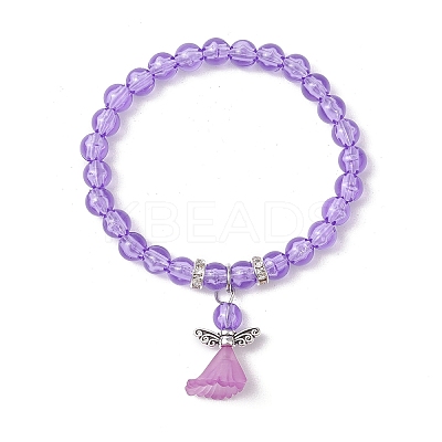 Transparent Plastic Beaded Stretch Bracelets for Children BJEW-JB11507-04-1