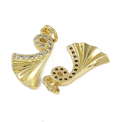 Brass Micro Pave Cubic Zirconia Pendants KK-I358-022G-1