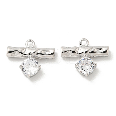 Brass Micro Pave Cubic Zirconia Charms KK-Q809-13P-1
