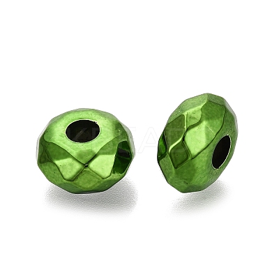 UV Plating Iridescent Transparent Acrylic European Beads OACR-E033-22-07-1