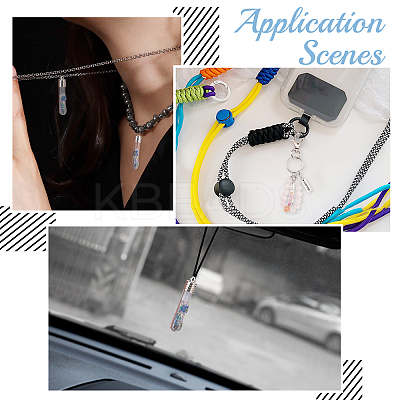 7 sets 7 style Clear Glass Long Bottle Pendants GLAA-PH0001-88-1