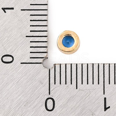 Rack Plating Flat Round Brass Micro Pave Cubic Zirconia Cabochons KK-F874-03G-11-1