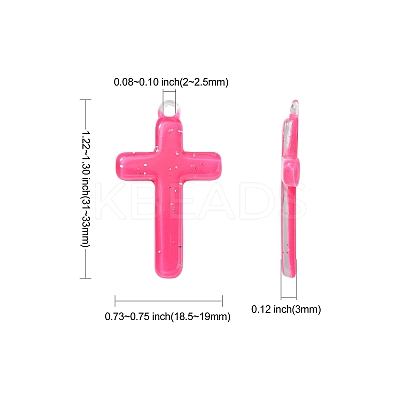 30Pcs 6 Colors Religion Opaque Resin Pendants RESI-CJ0003-46-1