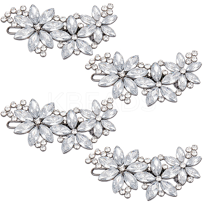 4Pcs Flower Alloy Rhinestone Hair Barrettes for Women Girls MRMJ-GF0001-56-1