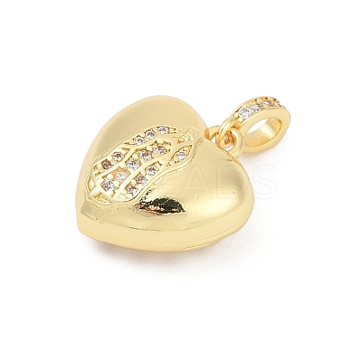Brass Micro Pave Cubic Zirconia Pendants KK-D317-090G-1