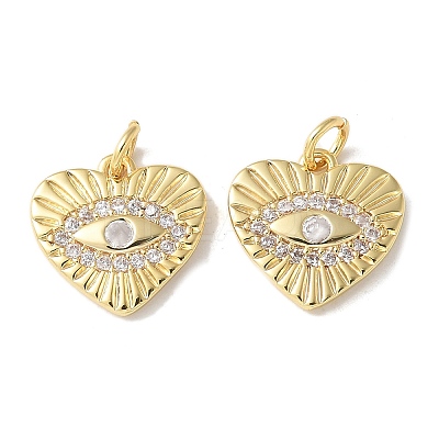 Brass Micro Pave Clear Cubic Zirconia Pendants KK-Q031-44G-05-1