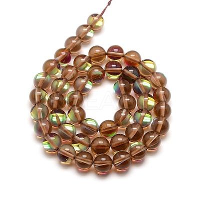 Synthetic Moonstone Beads Strands G-F143-8mm-08-1