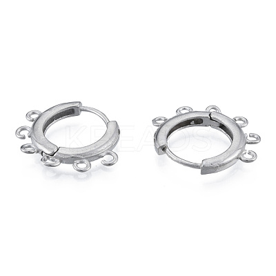Tarnish Resistant 304 Stainless Steel Hoop Earrings Findings STAS-N092-188-1