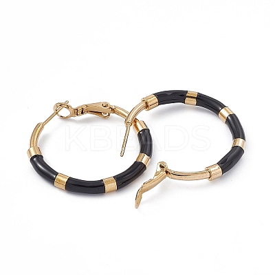PVD Vacuum Plating 201 Stainless Steel Hoop Earrings for Women EJEW-B016-33B-1