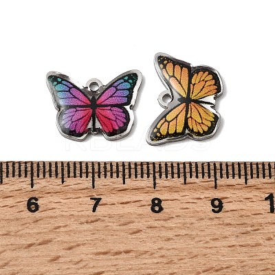 304 Stainless Steel Enamel Pendants STAS-H247-14P-1