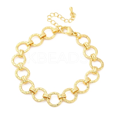 Brass Ring Chain Link  Bracelets for Women Men BJEW-K273-16G-1
