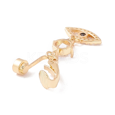 Evil Eye Cubic Zirconia Charm Belly Ring LS-AJEW-F057-13G-1