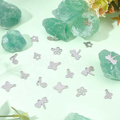 240Pcs 6 Style 304 Stainless Steel Charms STAS-DC0003-21-1