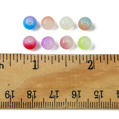 400Pcs 8 Colors Baking Paint Imitation Jade Glass Round Bead Strands DGLA-FS0001-09-1