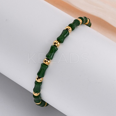304 Stainless Steel Beaded Bracelets for Women BJEW-M056-06G-1