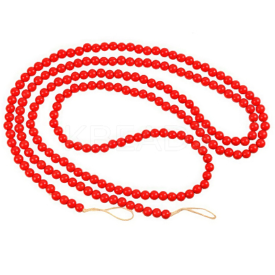 Wood Round Beads Pendant Decorations for Christmas Decorations HJEW-WH20003-49A-1