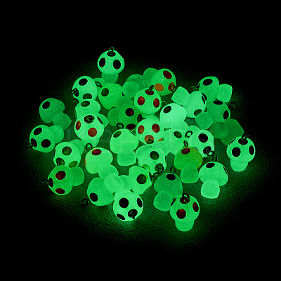 32Pcs 8 Colors Luminous Transparent Resin Pendants FIND-TA0002-48-1