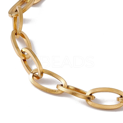 316 Stainless Steel Paperclip Chain Bracelet with Heart Charm for Women BJEW-G655-07G-1